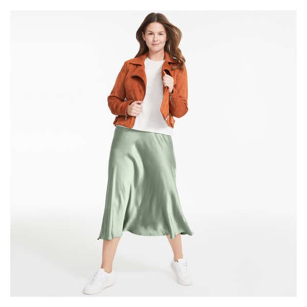 Satin Skirt - Light Green