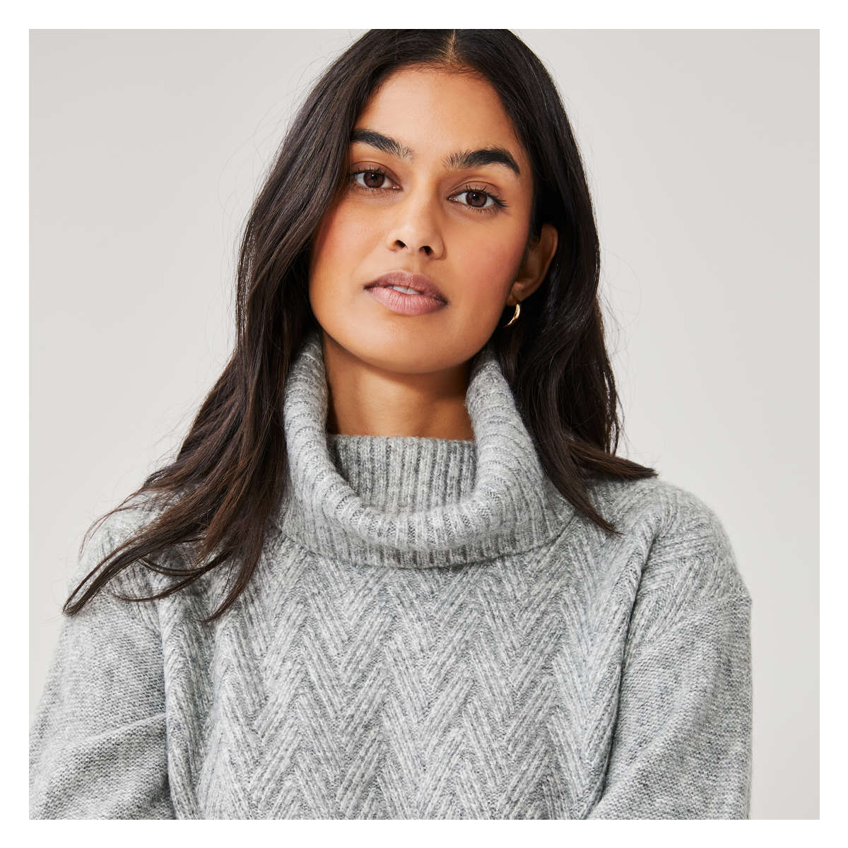 Puff Sleeve Pullover in Light Grey Mix from Joe Fresh