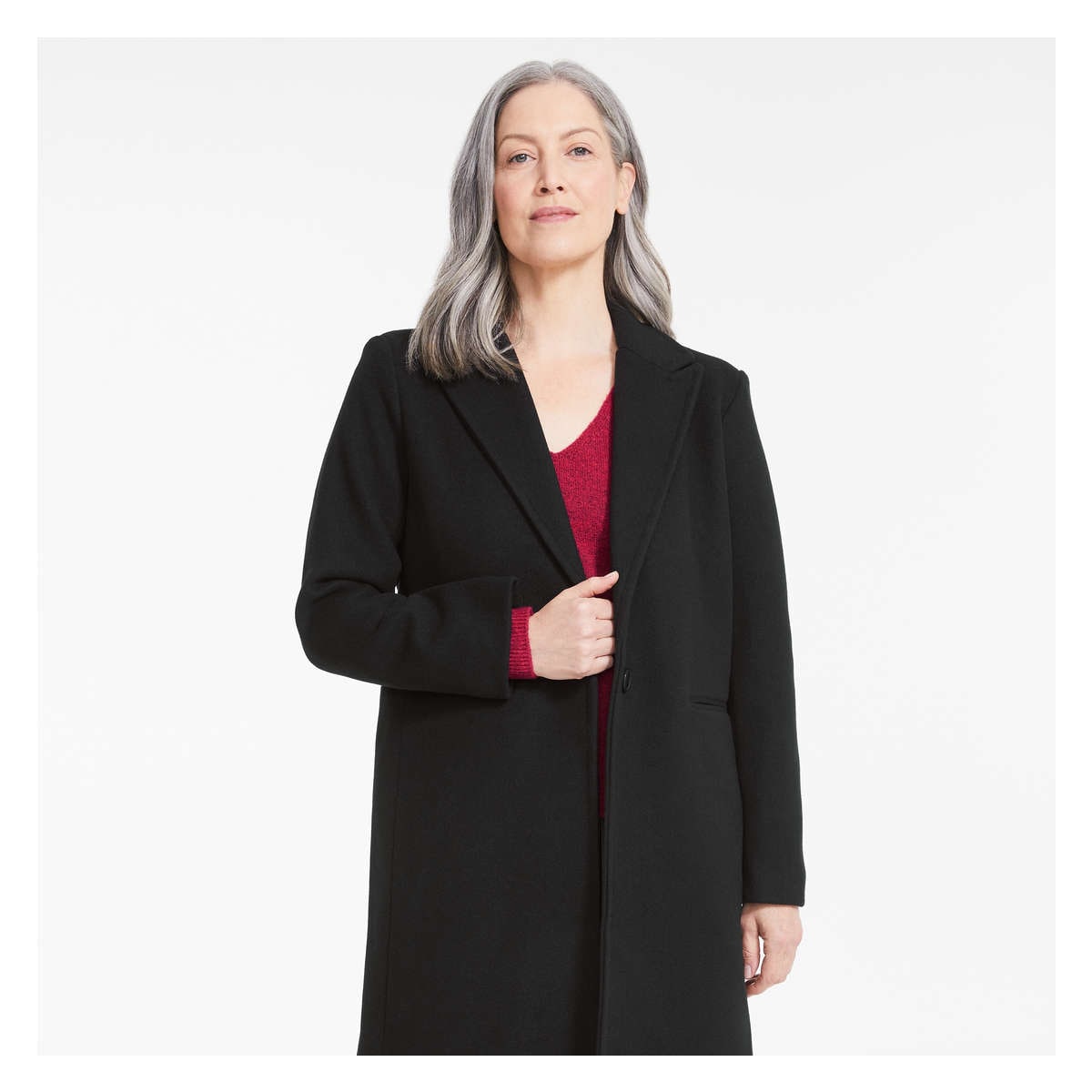 next womens black coat