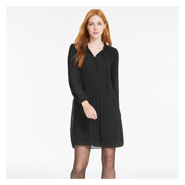 Neck Tie Dress - Black