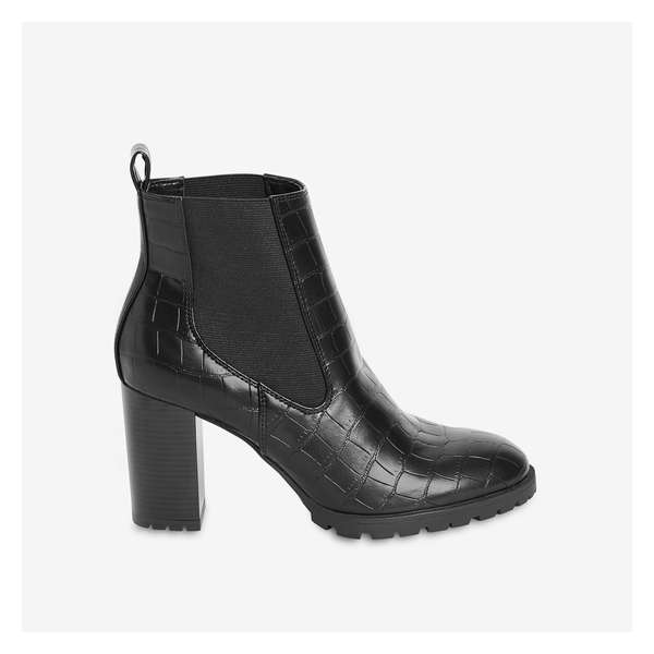 Block Heel Boots - Black