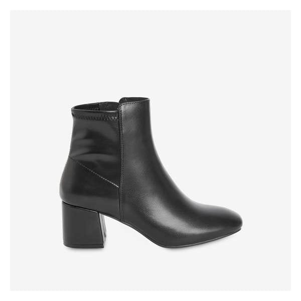 Vegan Leather Ankle Boots - Black