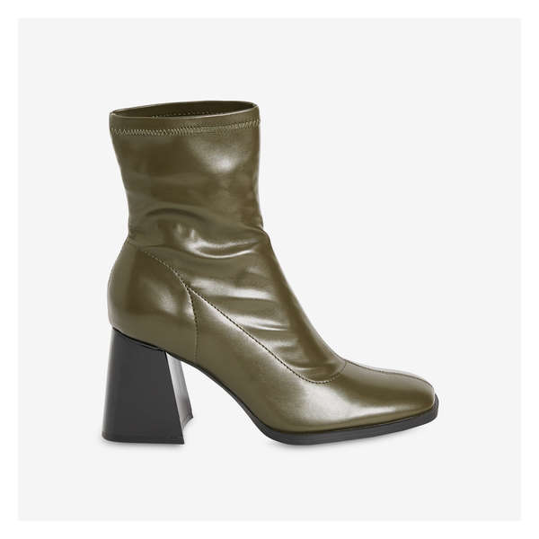 Vegan Leather Boots - Olive