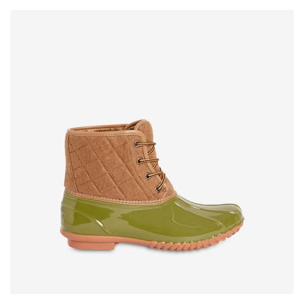 Duck Ankle Boots - Olive