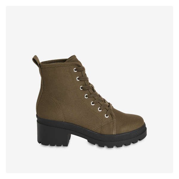 Lace-Up Boots - Olive
