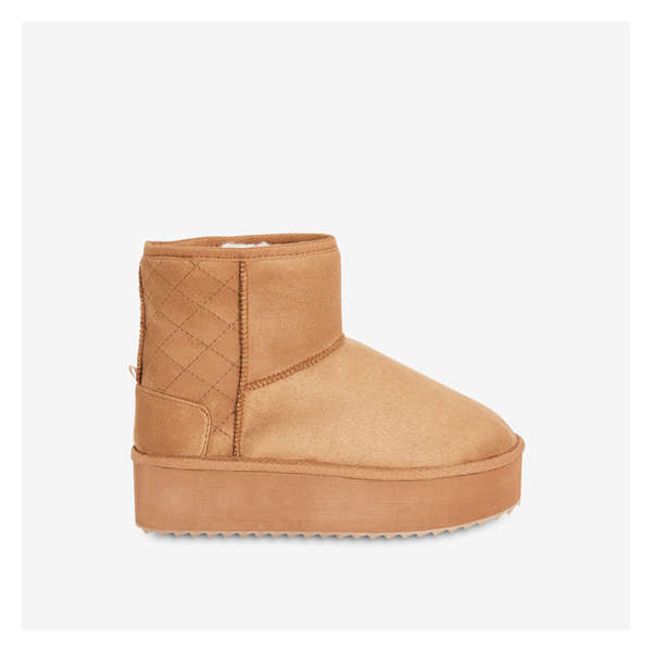 Platform Ankle Boots - Light Brown