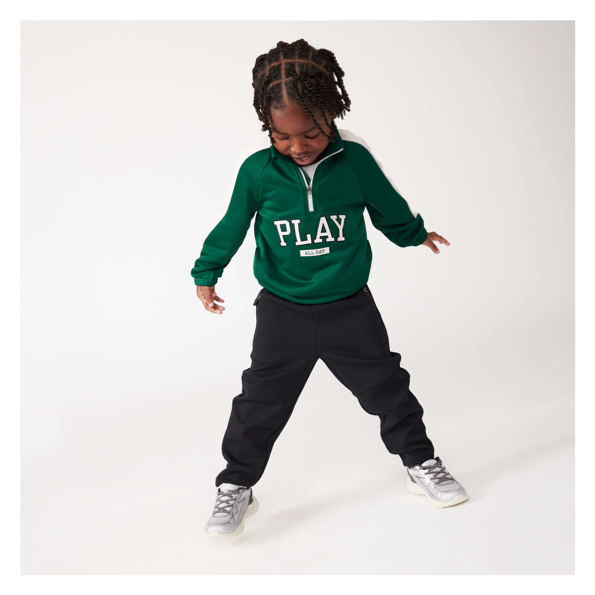 Toddler Boys Active Zip Pullover in Green from Joe Fresh