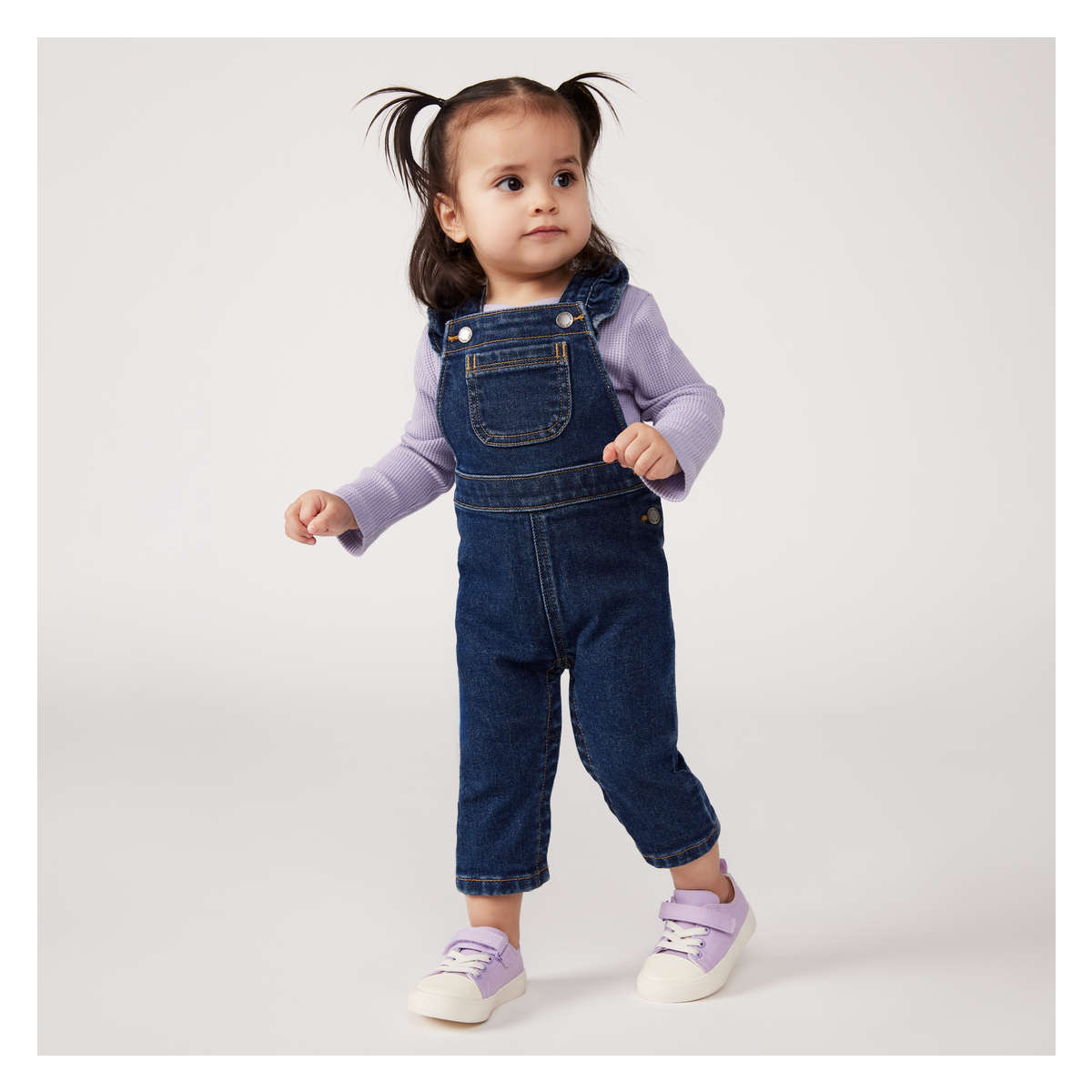 Baby Girls Denim Overall in Navy from Joe Fresh