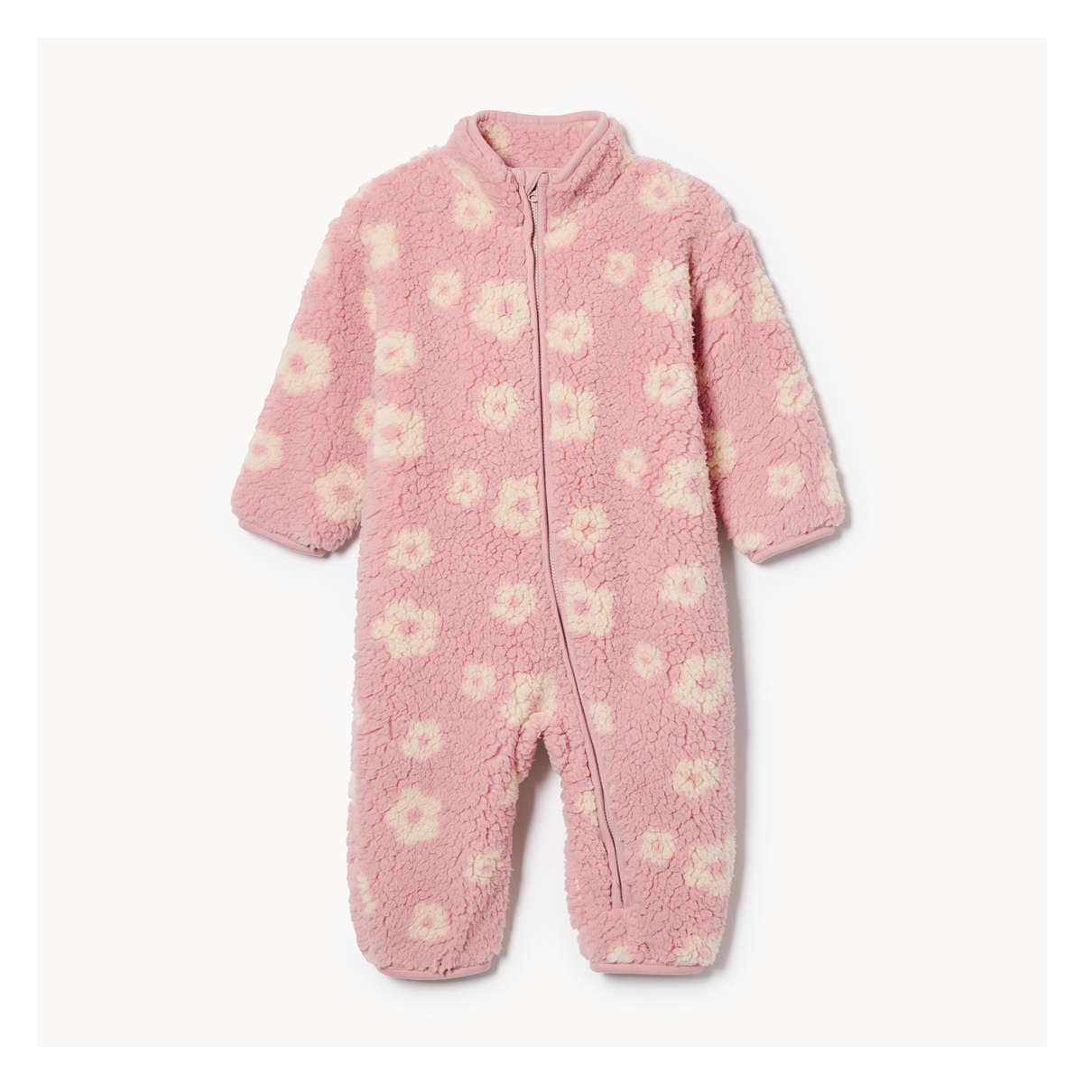 Baby Girls Fleece Romper in Mauve from Joe Fresh