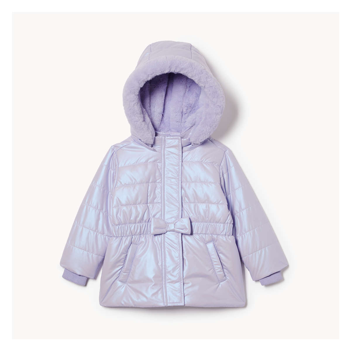 Baby Girls Long Puffer Jacket with PrimaLoft