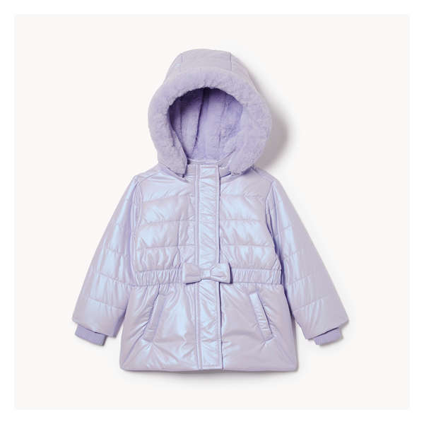 Baby Girls Long Puffer Jacket with PrimaLoft in Lavender from Joe Fresh