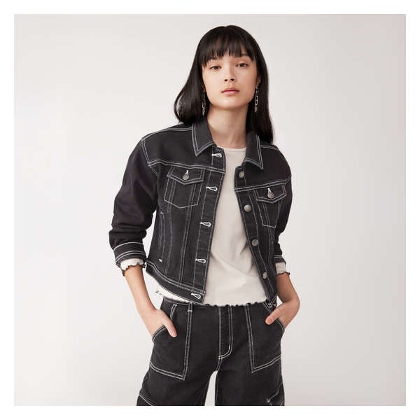 Kid Girls Denim Jacket in Black from Joe Fresh