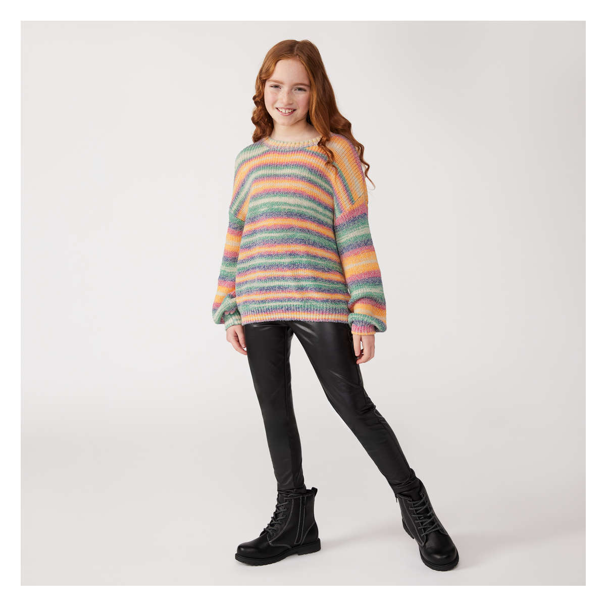 Kid Girls Stripe Knit Sweater