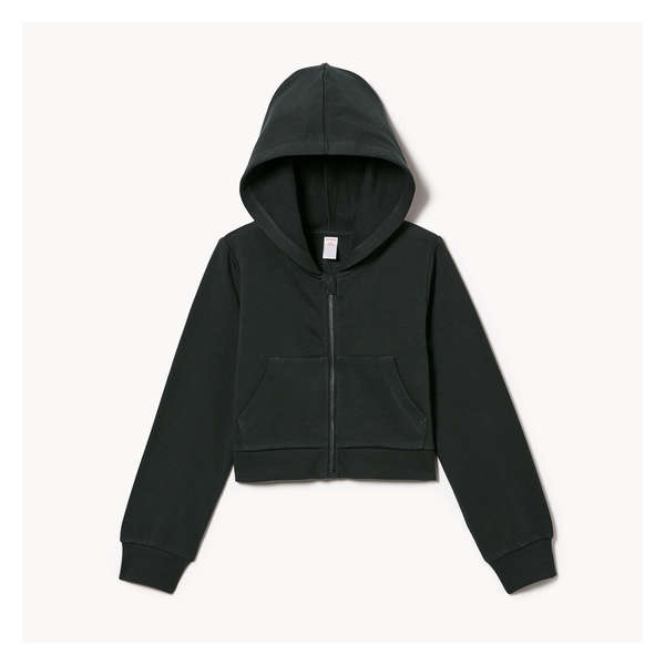 Kid Girls' Crop Hoodie - Onyx