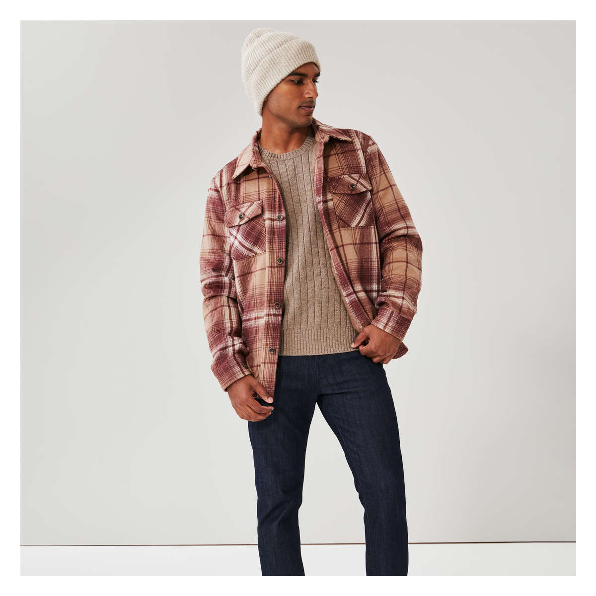 Men s Shirt Jacket in Brown from Joe Fresh