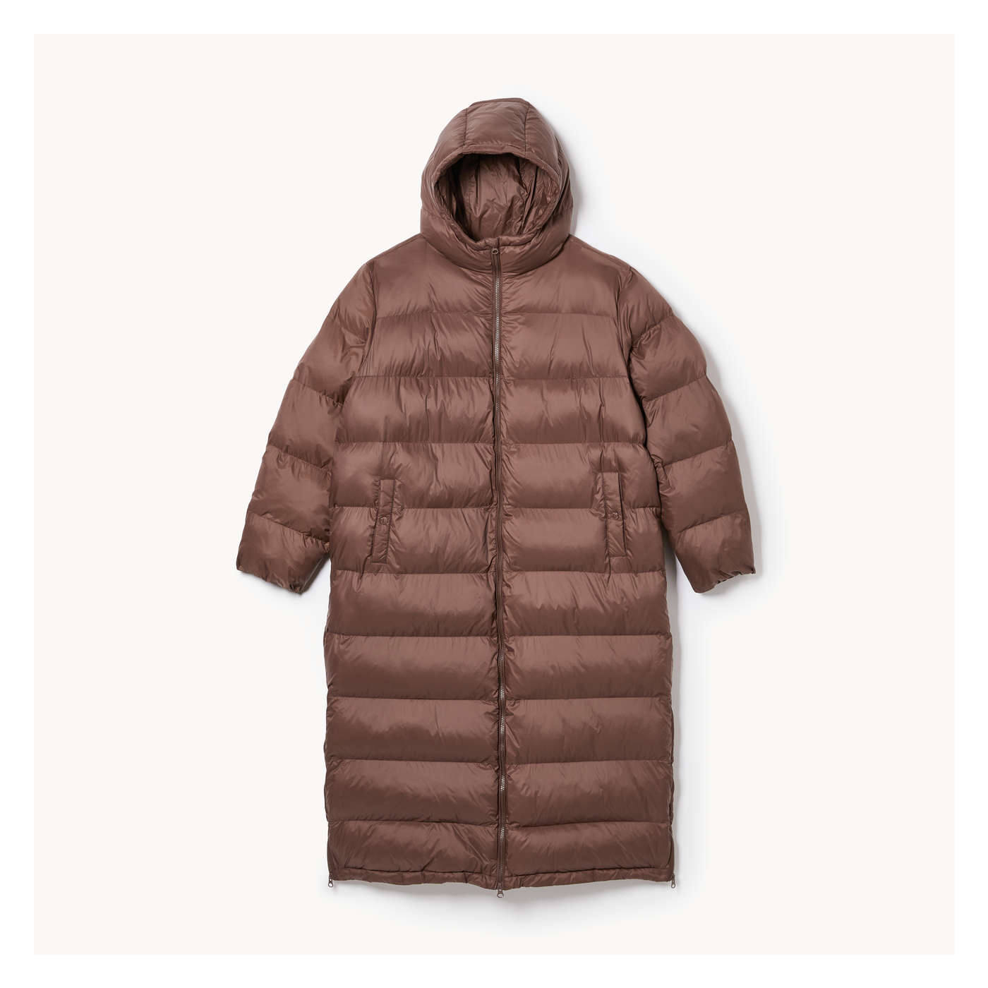 Long Puffer Jacket with PrimaLoft in Brown from Joe Fresh