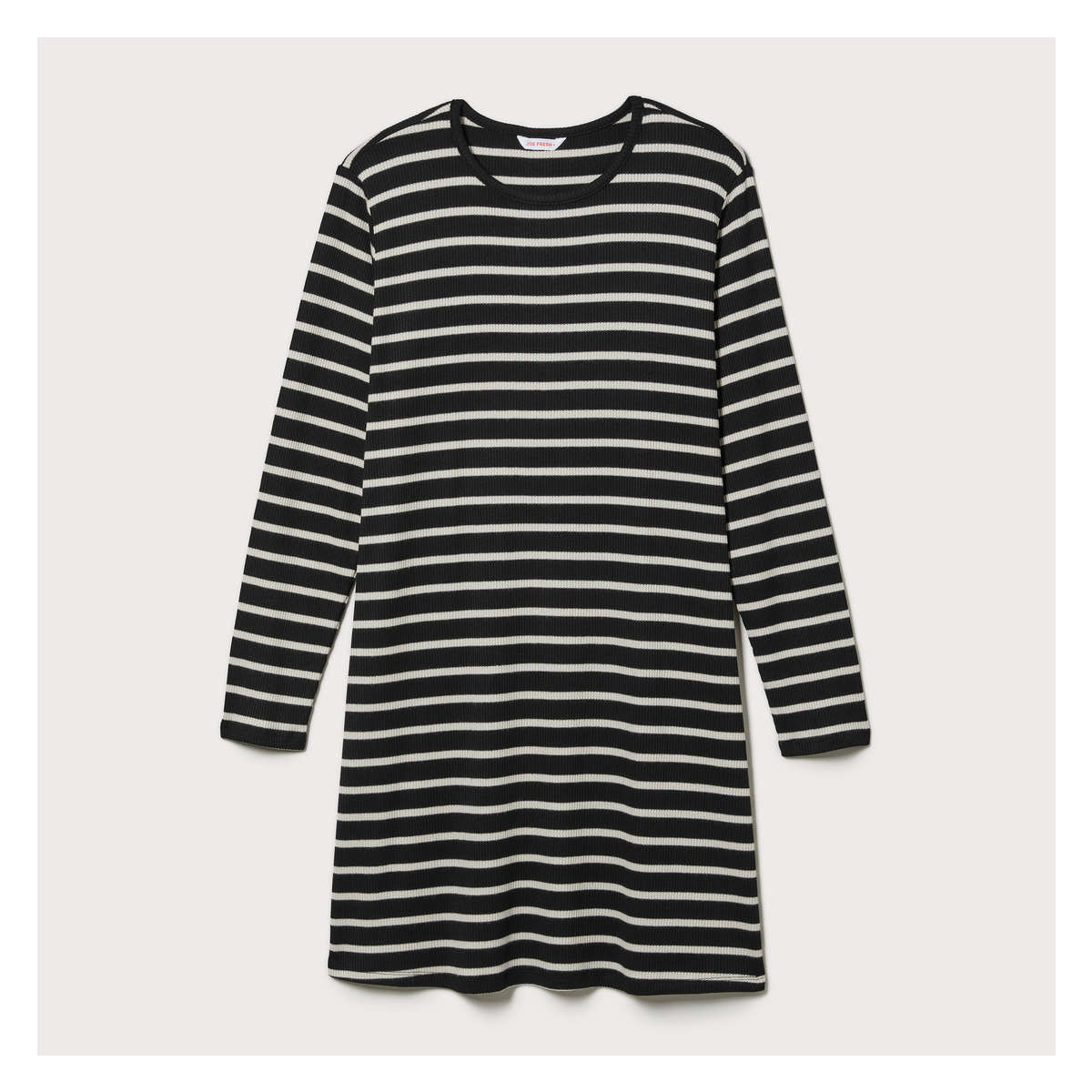 Women Striped Mini Dress in Black from Joe Fresh