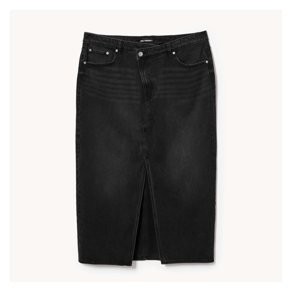 Women Denim Maxi Skirt in Black from Joe Fresh