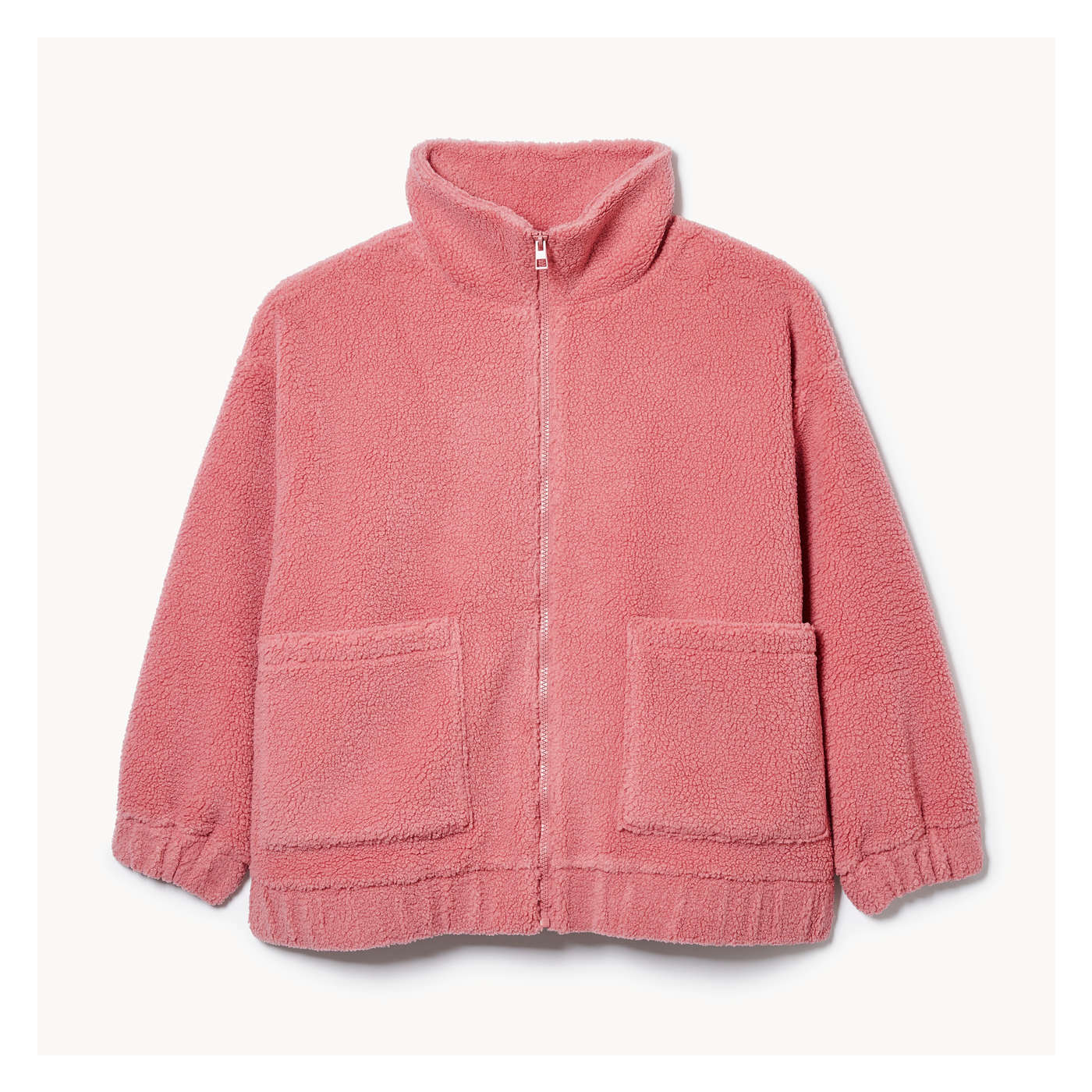 Women Blush Teddy Fleece Jacket in Pink from Joe Fresh