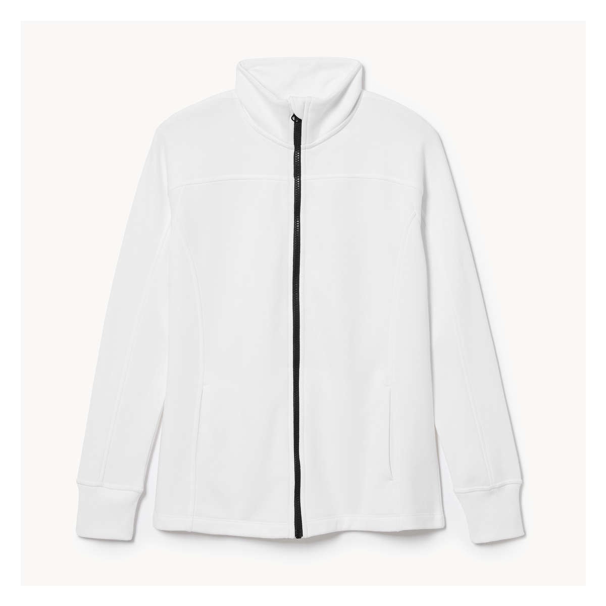 Fleece Active Jacket in White from Joe Fresh