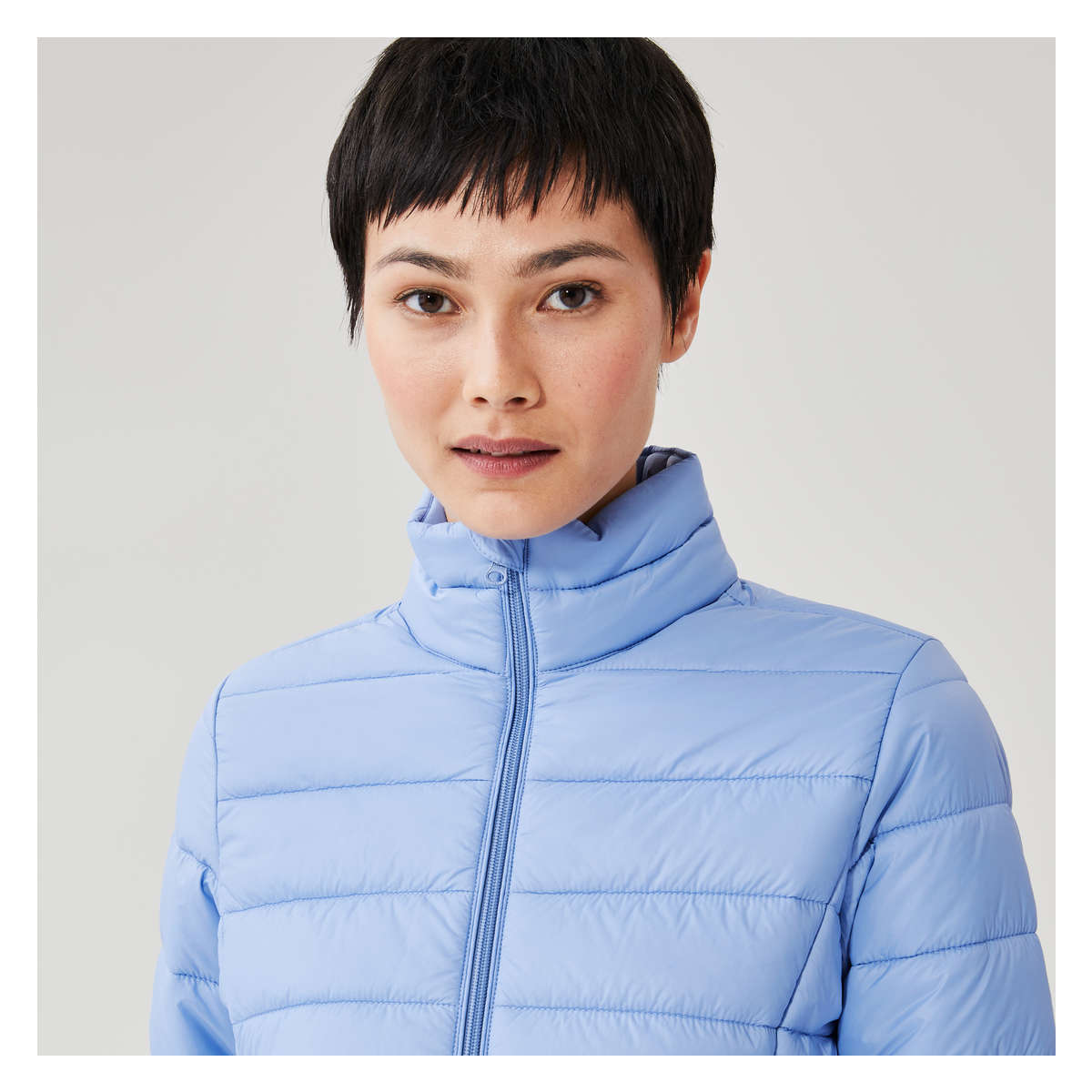 High neck puffer coat best sale