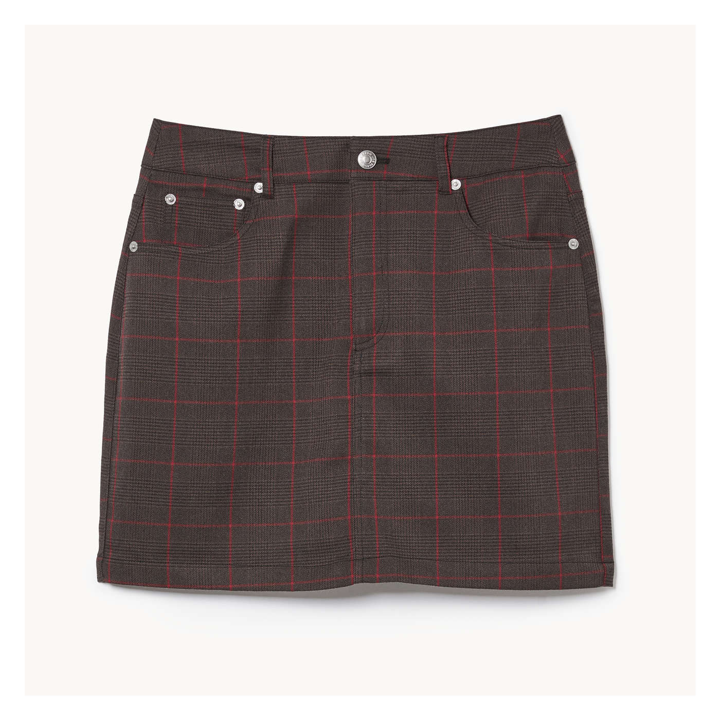 Plaid Mini Skirt in Black from Joe Fresh