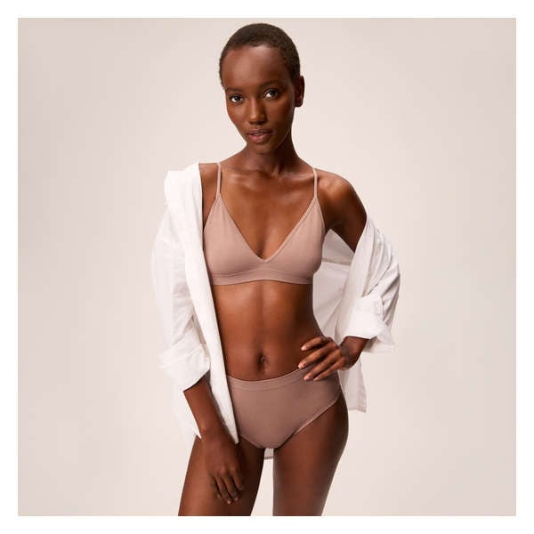 2 Pack Seamless Triangle Bralette - Taupe