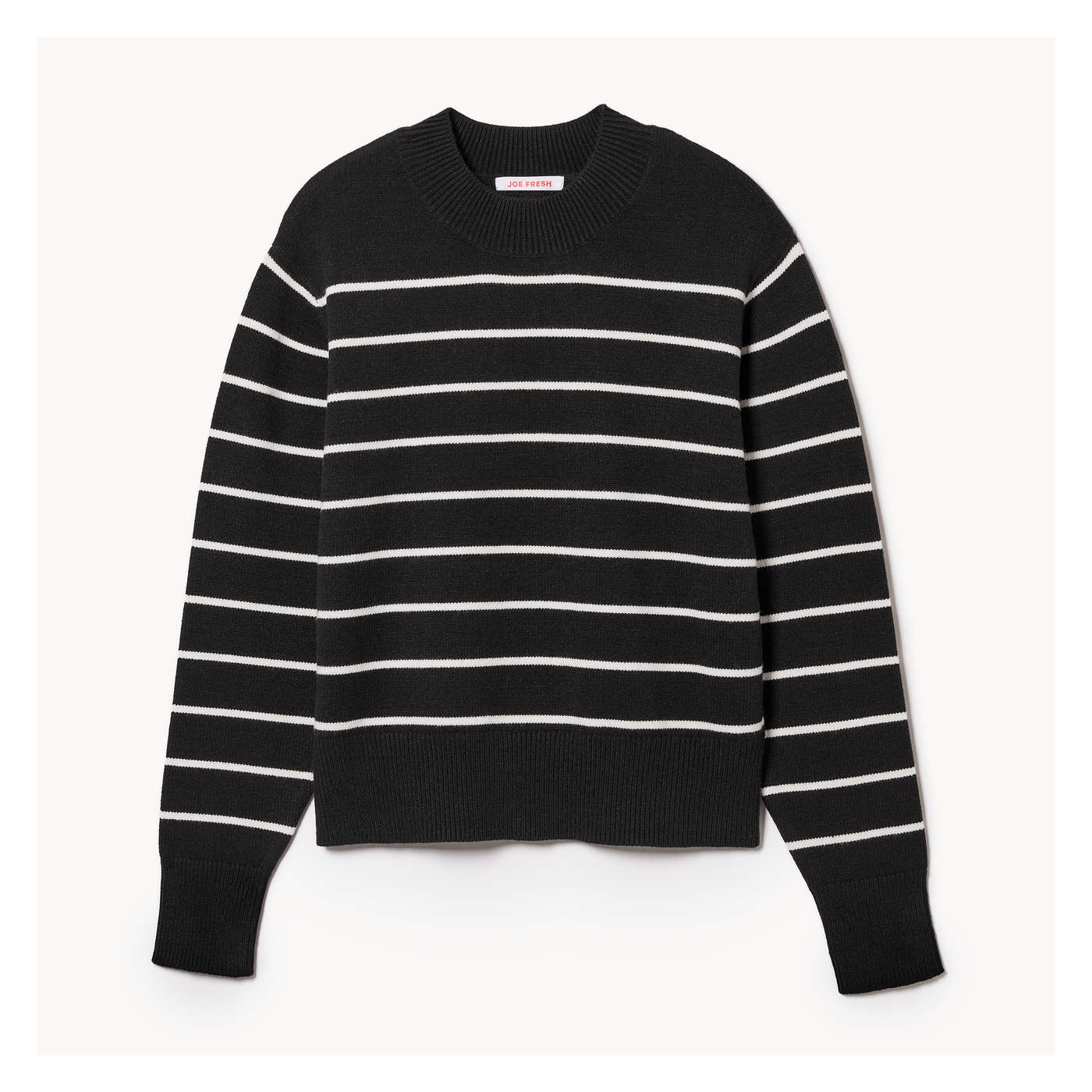 Striped Pullover in Black from Joe Fresh