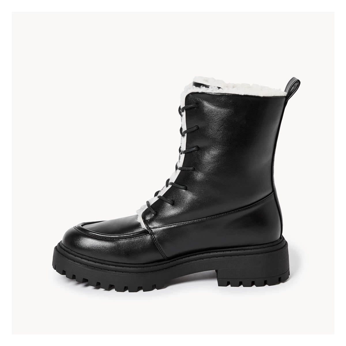 Faux Leather Boots in Black from Joe Fresh