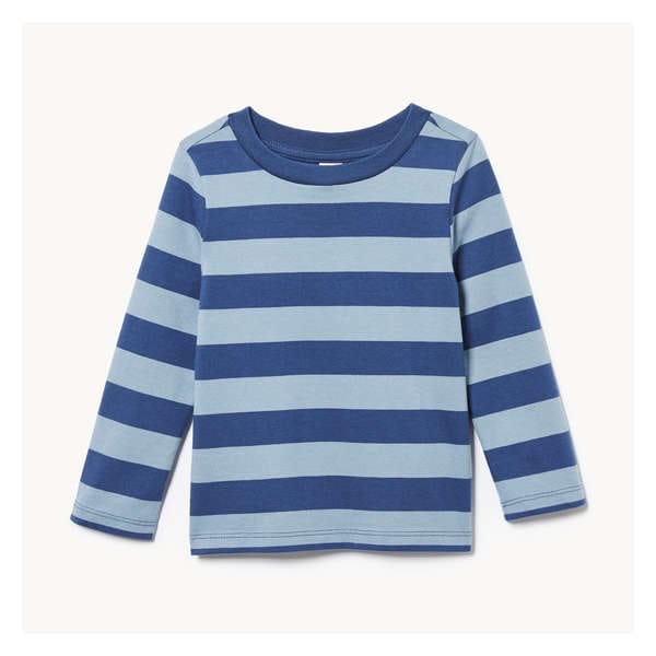 Baby Striped Long Sleeve Top - Dusty Blue