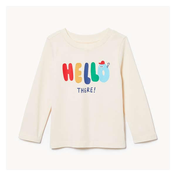 Baby Boys' Graphic Long Sleeve Top - Ivory
