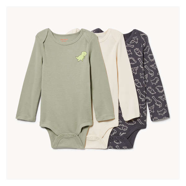Baby Boys' 3-Pack Bodysuits - Charcoal