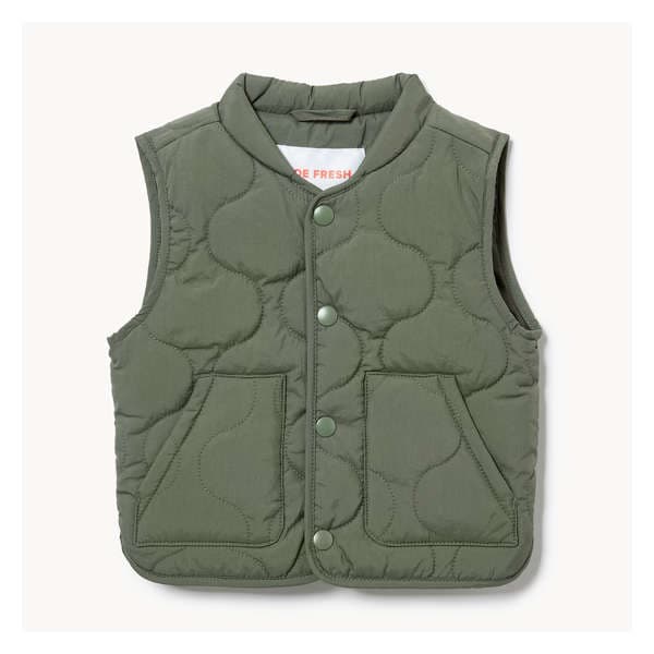 Baby Boys' Quilted Vest - Khaki Green