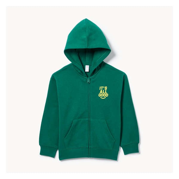 Kid Boys' Graphic Zip-Up Hoodie - Bright Green