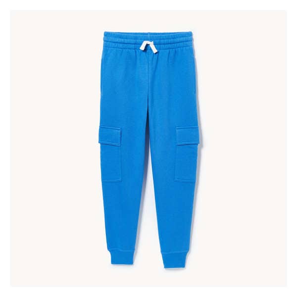 Pantalon de jogging cargo en molleton pour garçons - Bleu Vif