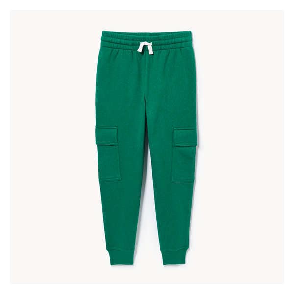 Pantalon de jogging cargo en molleton pour garçons - Vert Vif