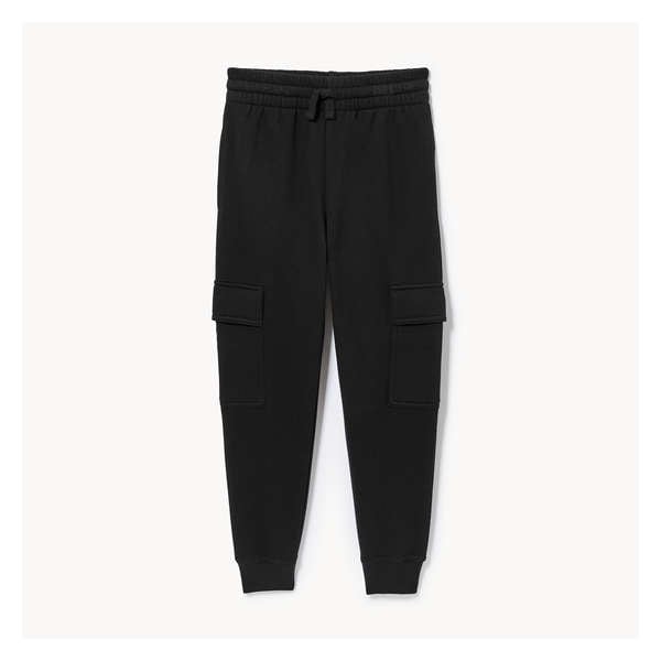 Pantalon de jogging cargo en molleton pour garçons - Noir JF