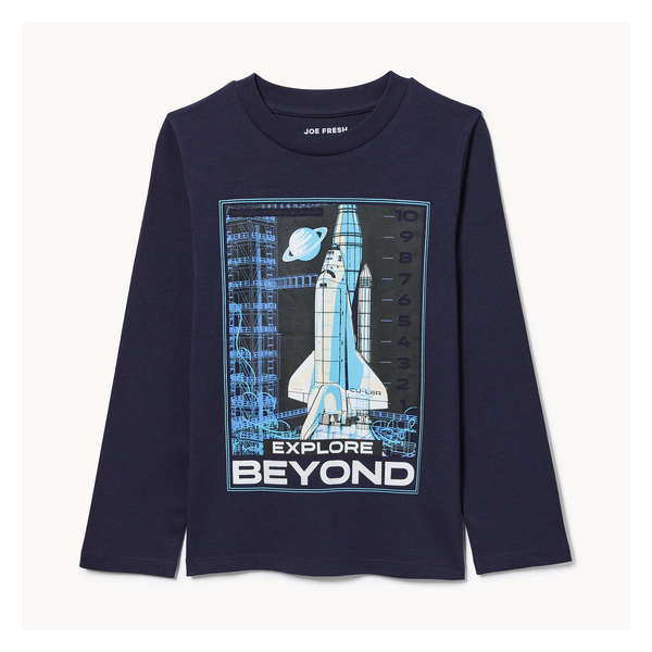 Kid Graphic Long Sleeve Top - Dark Navy