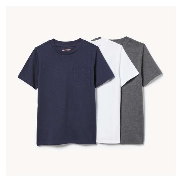 Kid 3-Pack Uniform Pocket T-Shirt - Dark Navy