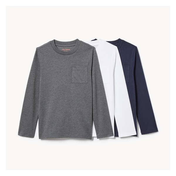 Kid 3-Pack Uniform Long Sleeve Top - Dark Navy