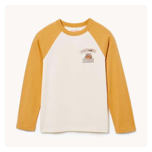 Kid Boys' Long Sleeve Raglan Top - Mustard