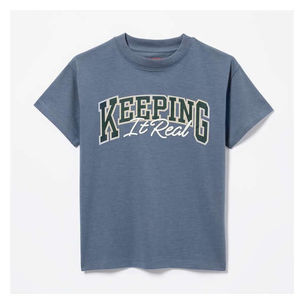 Tween Boys' Drop Shoulder T-Shirt - Dusty Blue
