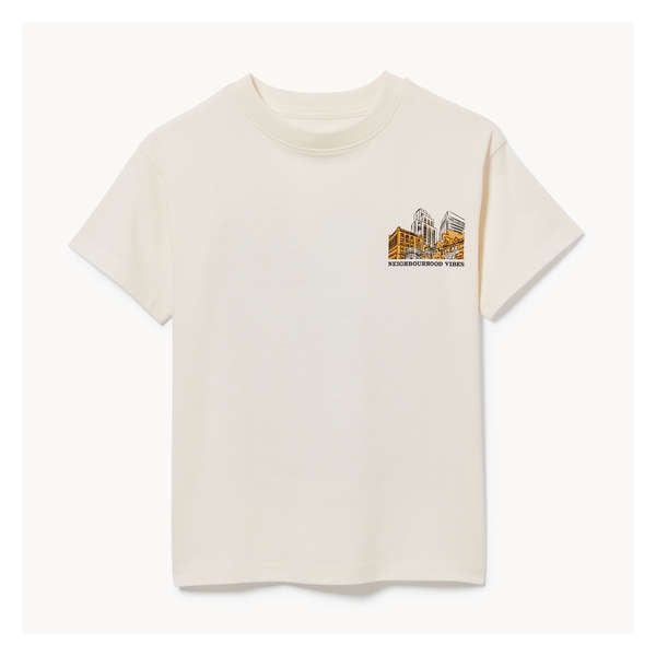Tween Boys' Drop Shoulder T-Shirt - Off White