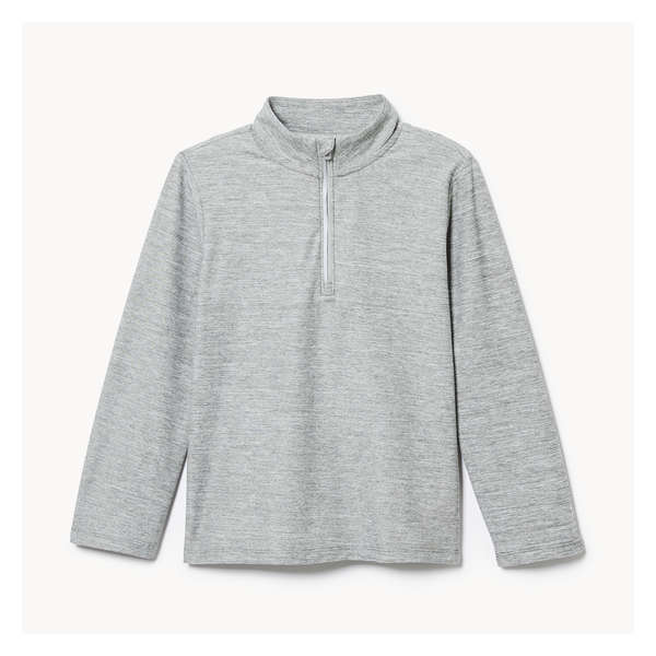 Kid Boys' Active Quarter-Zip Pullover - Grey Mix