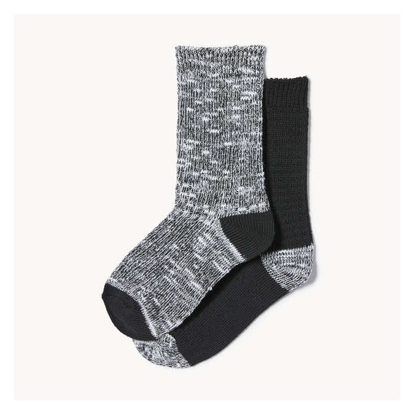 Kid Boys' 2-Pack Boot Crew Socks - Black