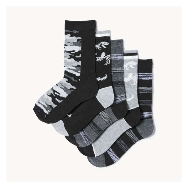 Kid Boys' 5-Pack Crew Socks - Black