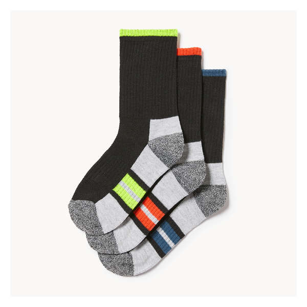 Kid Boys' 3-Pack Crew Socks - Black