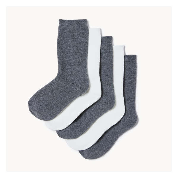 Kid Boys' 5-Pack Uniform Crew Socks - Charcoal
