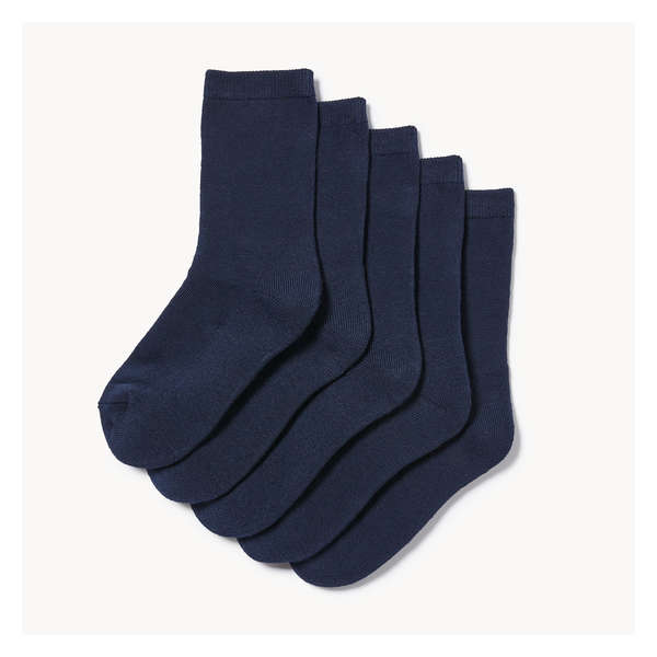 Kid Boys' 5-Pack Uniform Crew Socks - Navy