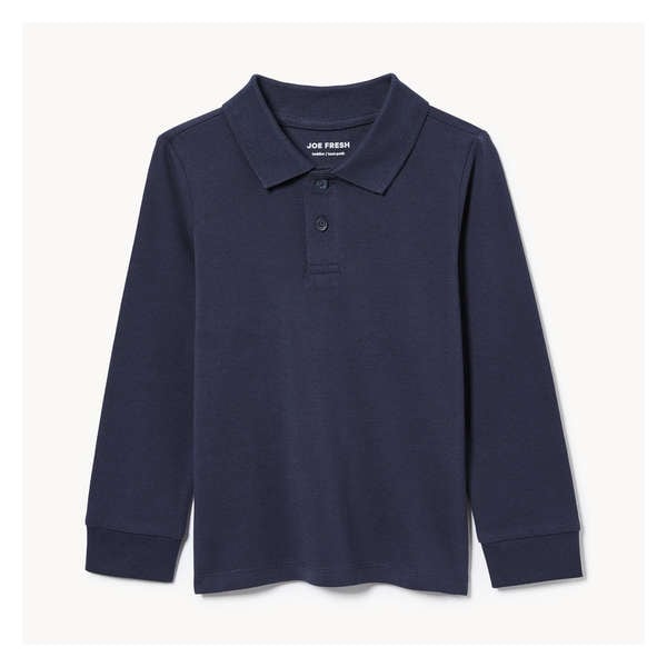 Toddler Boys' Uniform Long Sleeve Polo - Marine foncé
